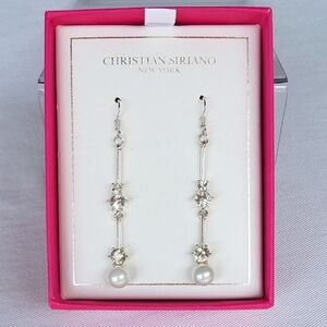 Christian Siriano Pearl & Rhinestone Statement Drop Earrings